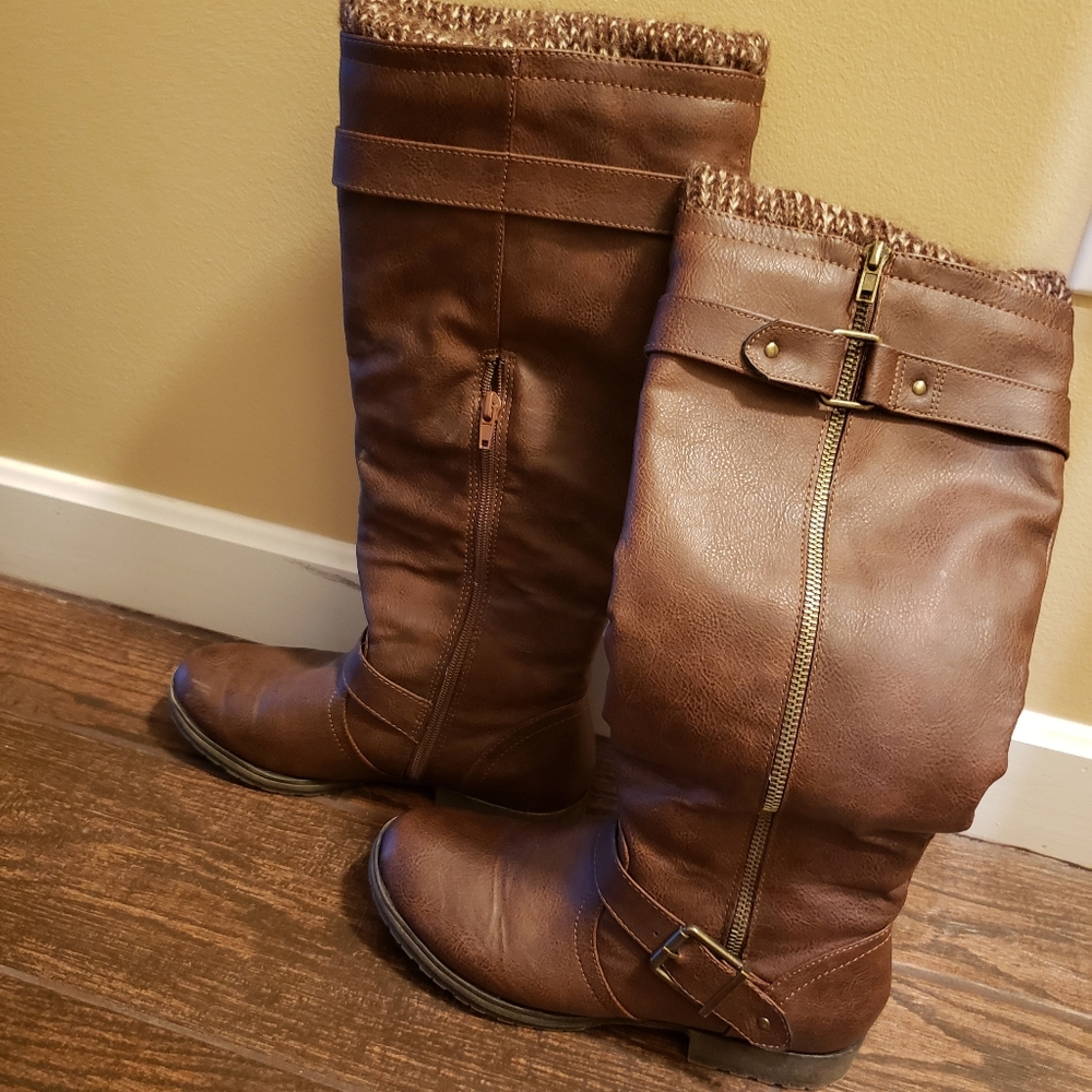 Justfab sweater lined boots 7.5